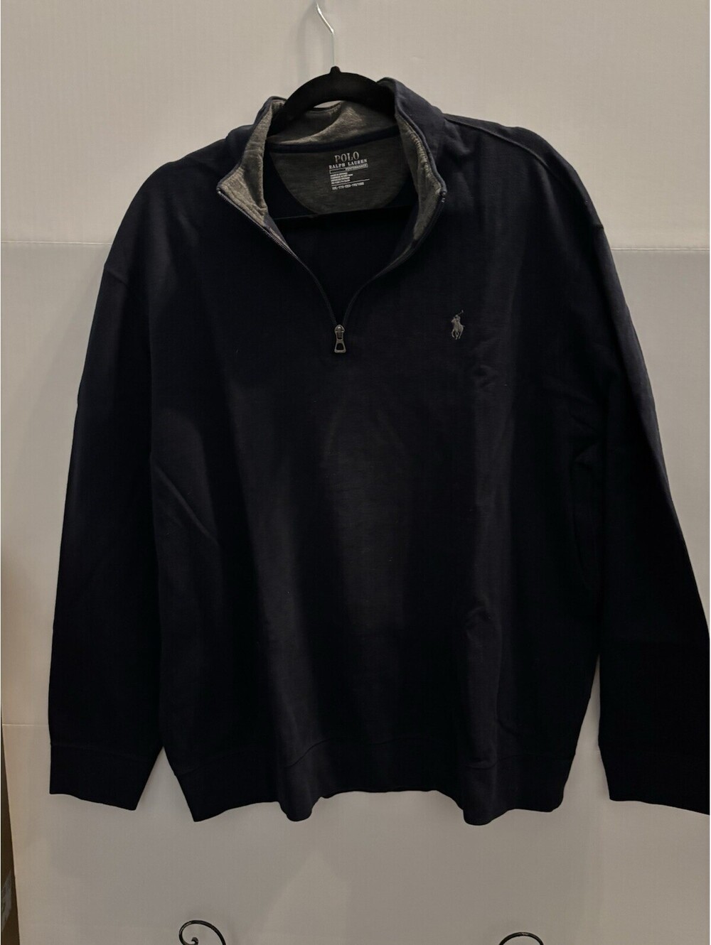 Polo Ralph Lauren Men's Navy Blue Quarter-Zip Pullover Sweater Size XXL